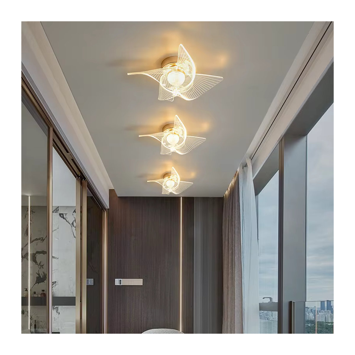 GreeLustr Moderne LED Deckenlampe im Nordic Acryl Stil in Gold - Bild 3