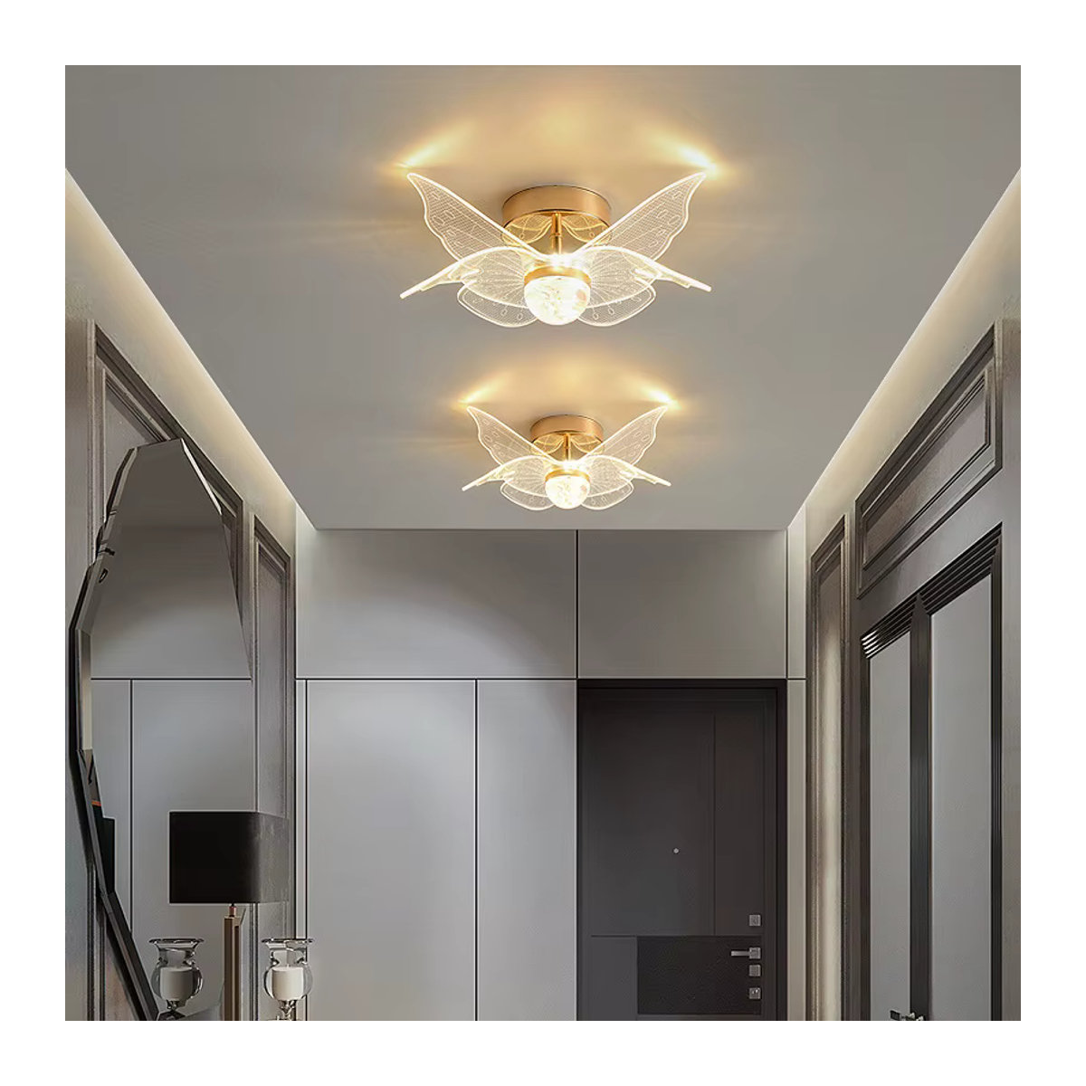 GreeLustr Moderne LED Deckenlampe im Nordic Acryl Stil in Gold - Bild 4