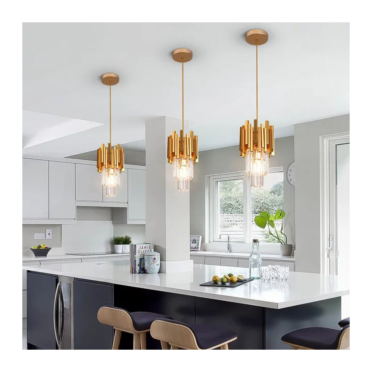 GreeLustr Moderner LED Kronleuchter im Skandinavischen Design aus Glas für Küche und Wohnzimmer - Bild 1
