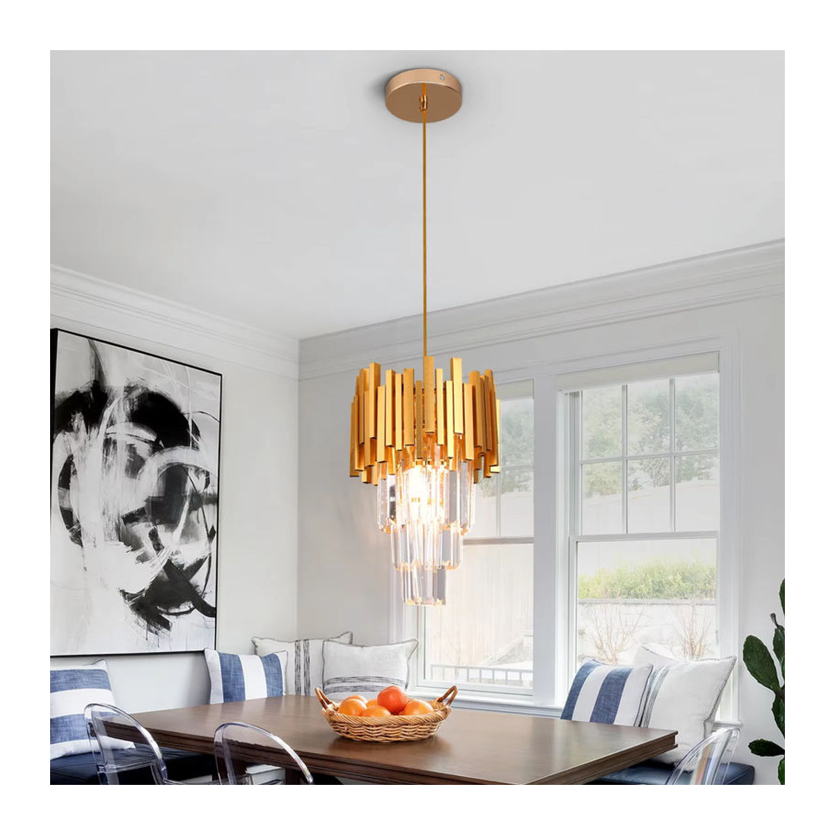 GreeLustr Moderner LED Kronleuchter im Skandinavischen Design aus Glas für Küche und Wohnzimmer - Bild 2