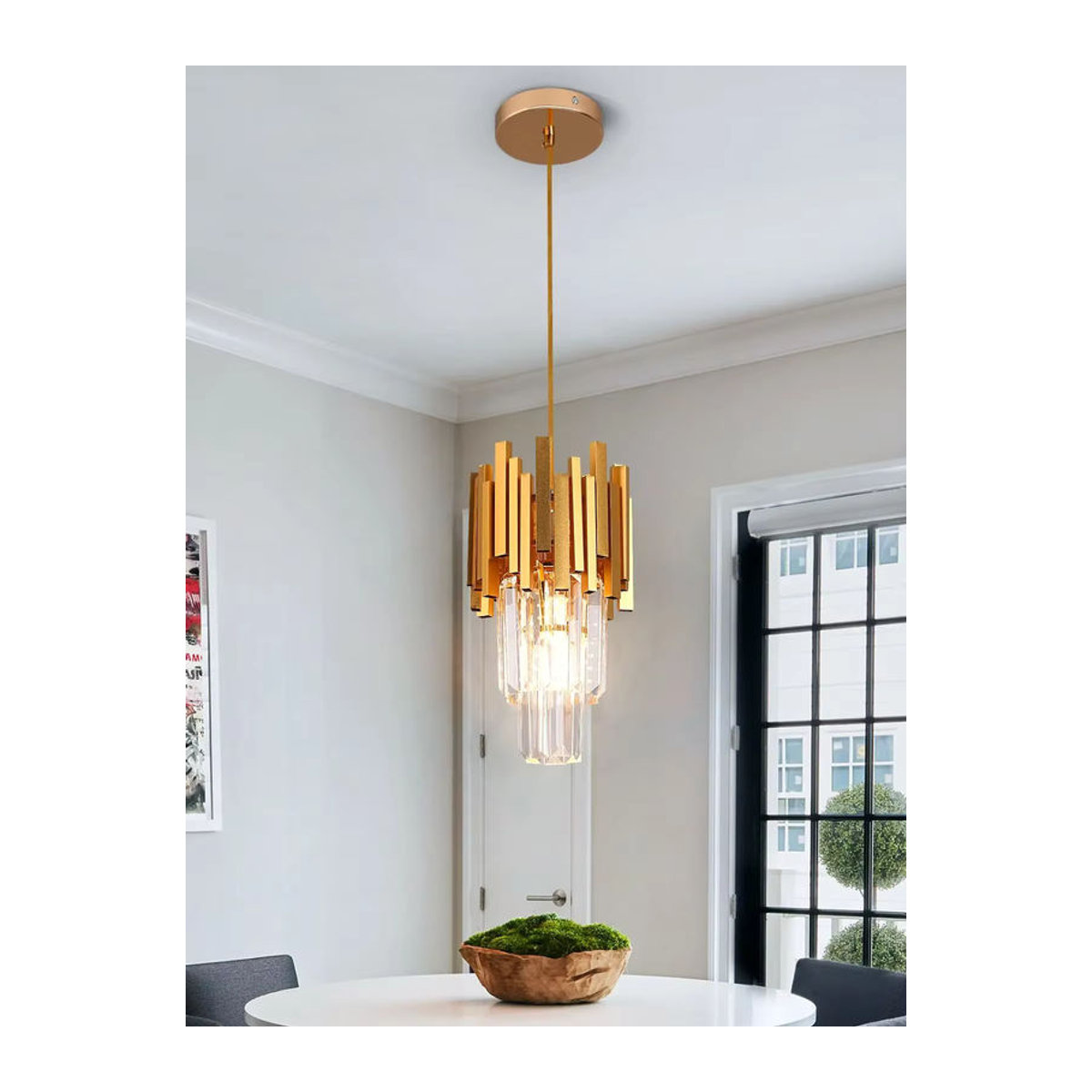 GreeLustr Moderner LED Kronleuchter im Skandinavischen Design aus Glas für Küche und Wohnzimmer - Bild 4