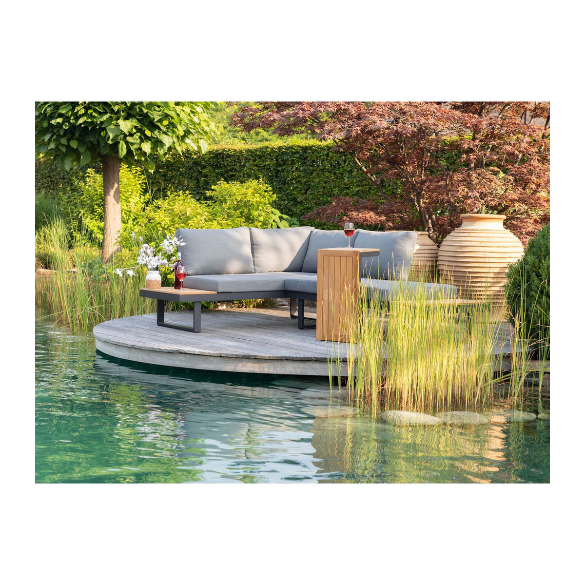 Greemotion Lounge-Set San Jose Samara 3-tlg. in Anthrazit und Grau mit Stoffpolstern im modernen Design - Bild 1