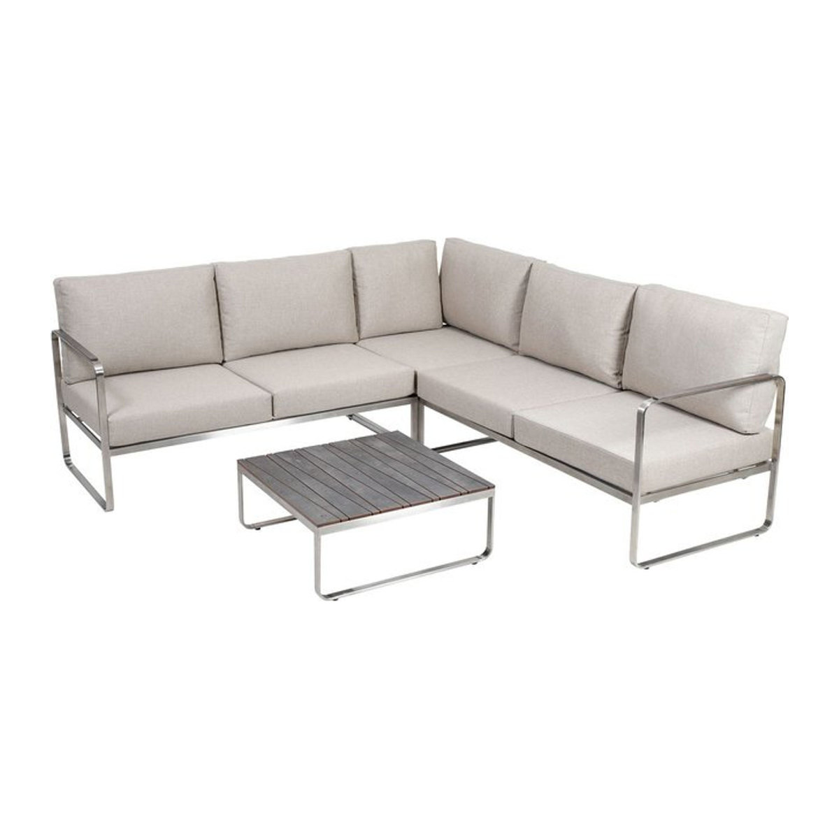 Greemotion Lounge-Set Sydney aus Edelstahl in Beige mit Polsterkissen aus Polyester - Bild 1