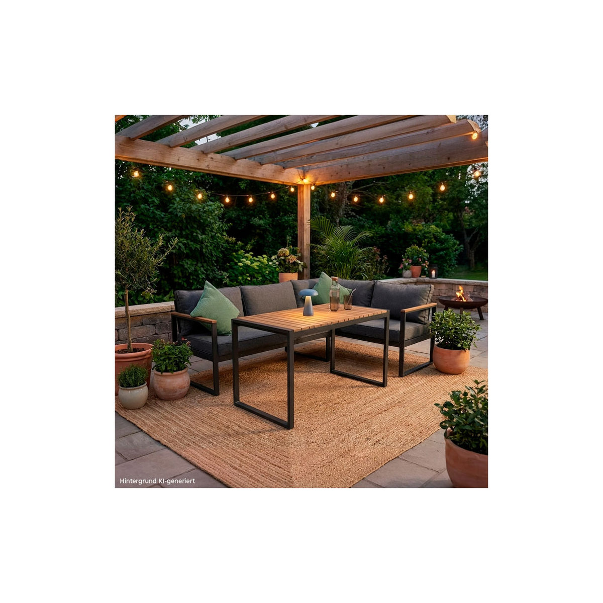 Greemotion Toledo Essgruppe Lounge-Set in Grau mit Polyester-Stoffbezug - Bild 2