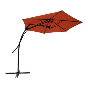Greenday Ampelschirm aus Polyester in Braun und Orange mit einer Höhe von 270 cm