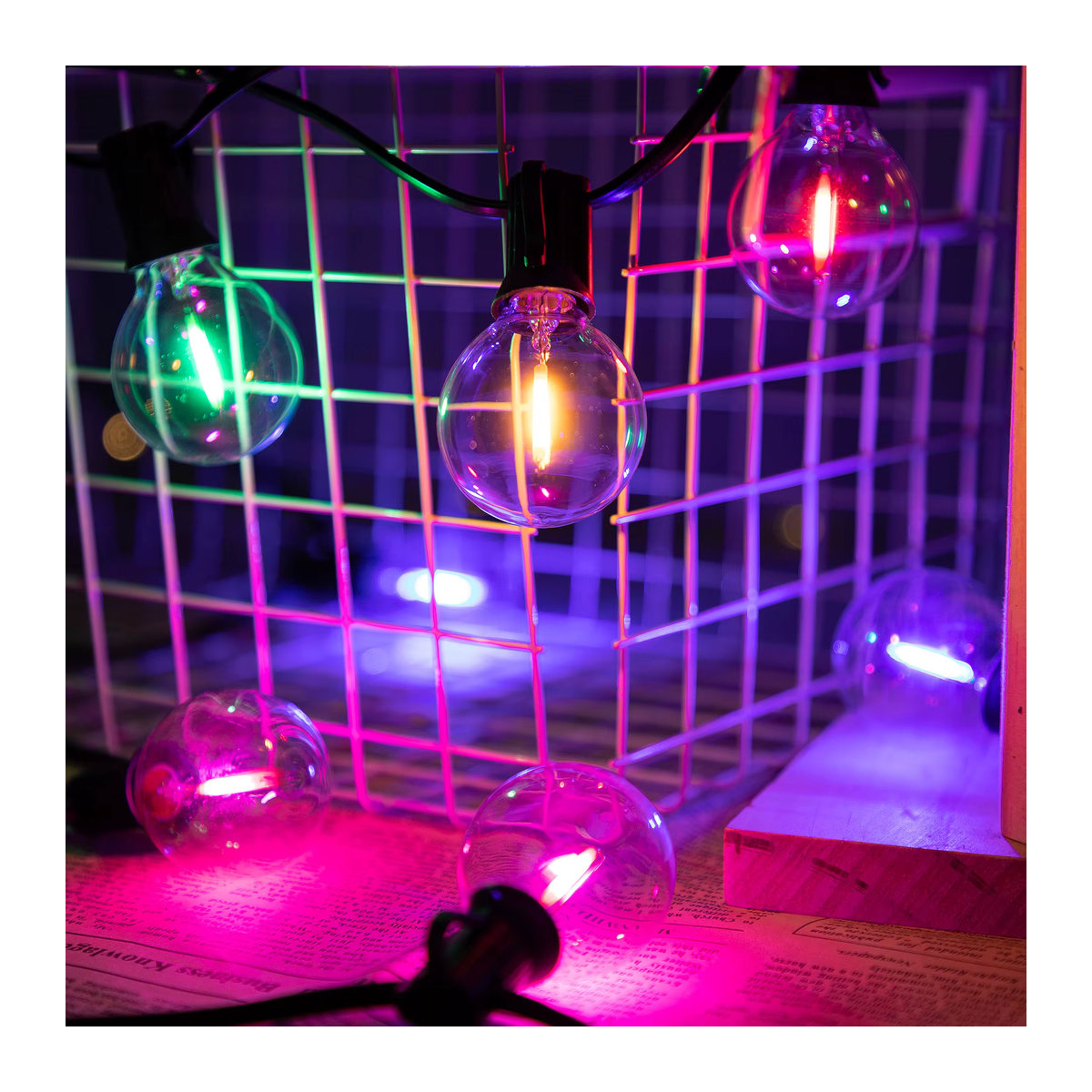 Grensk G40 LED Ersatzbirne mit E12 Sockel, 1 W, Mehrfarbig RGB Globus-Lampe für Dekoration - Bild 4