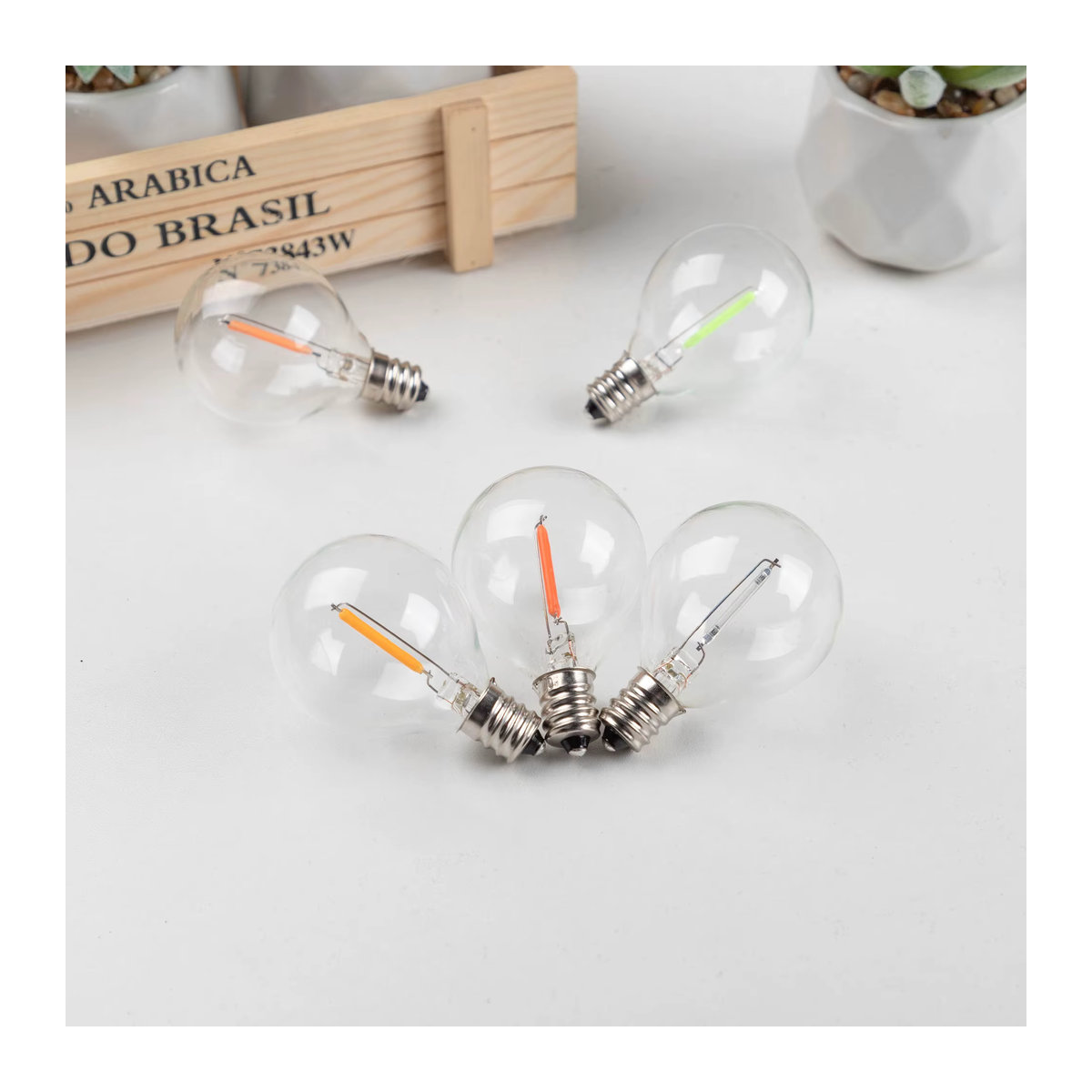 Grensk G40 LED Ersatzbirne mit E12 Sockel, 1 W, Mehrfarbig RGB Globus-Lampe für Dekoration - Bild 5