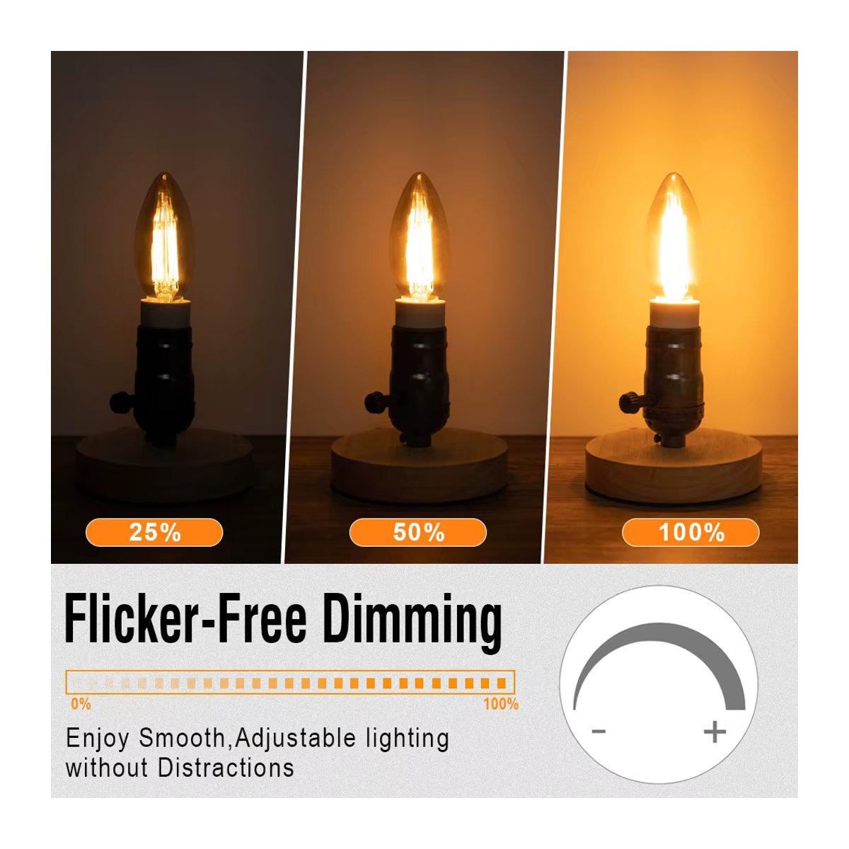 Grensk LED Filament Kerzenlampe E14 Warmweiß Dimmbar Retro Design für Kronleuchter und Innenräume - Bild 2