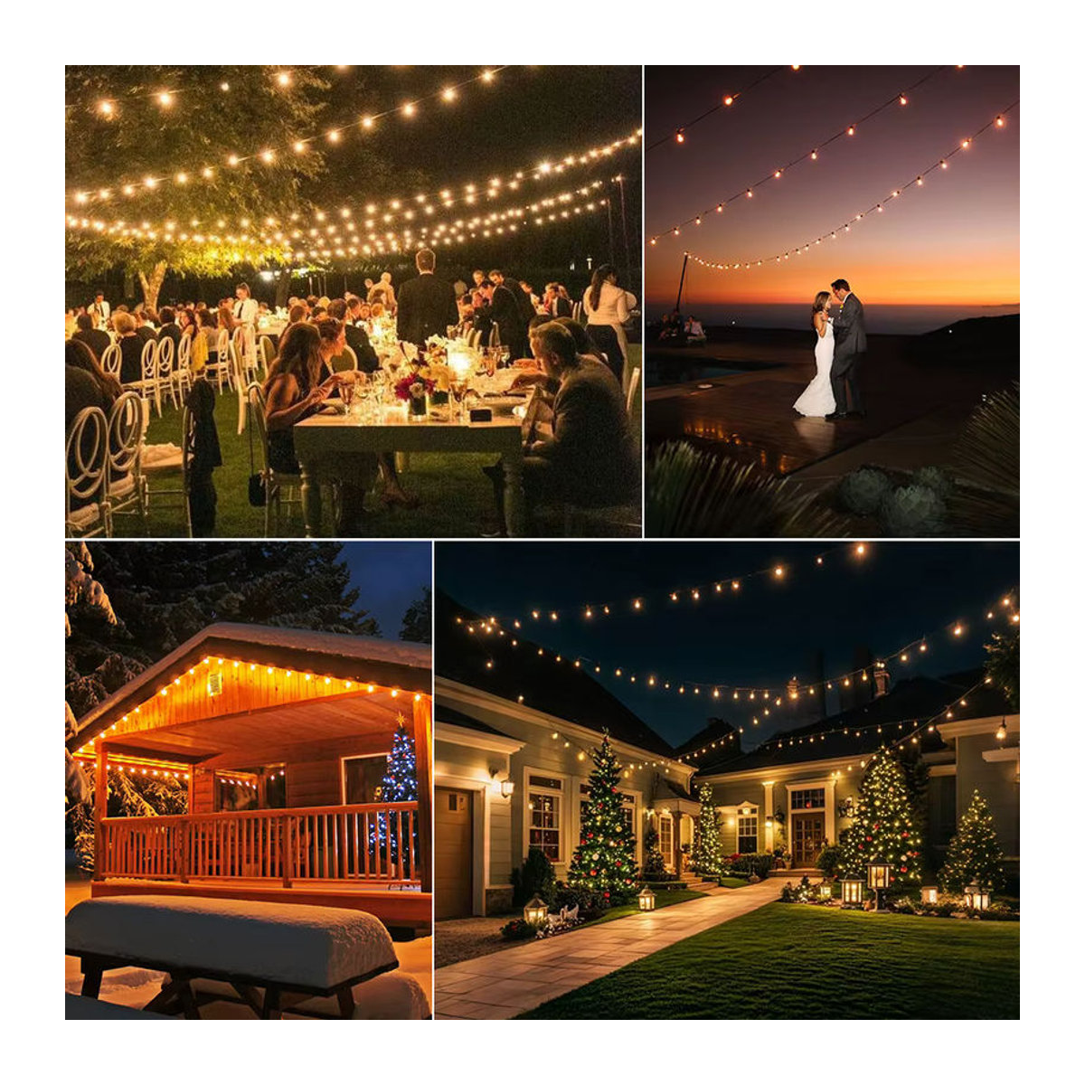 Grensk Solar-Lichterkette für den Außenbereich mit LED T22-Glühbirnen, wasserdichte Solarleuchte in Schwarz für Garten, Terrasse und Bistro - Bild 4