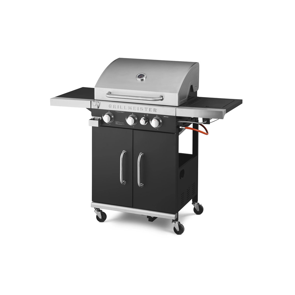 GRILLMEISTER 3-flammiger Gasgrill mit 4 Garzonen in Schwarz und Edelstahl - Bild 3