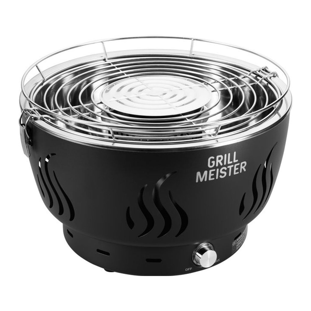 GRILLMEISTER Holzkohlegrill GAG 34 D1 mit Aktivbelüftung in Schwarz und Edelstahl - Bild 1