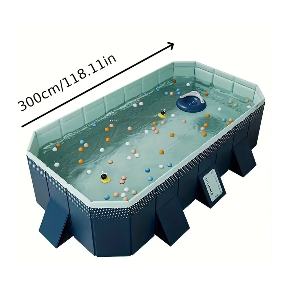 Großer faltbarer Outdoor-Schwimmbecken für die Familie in Blau - Bild 4