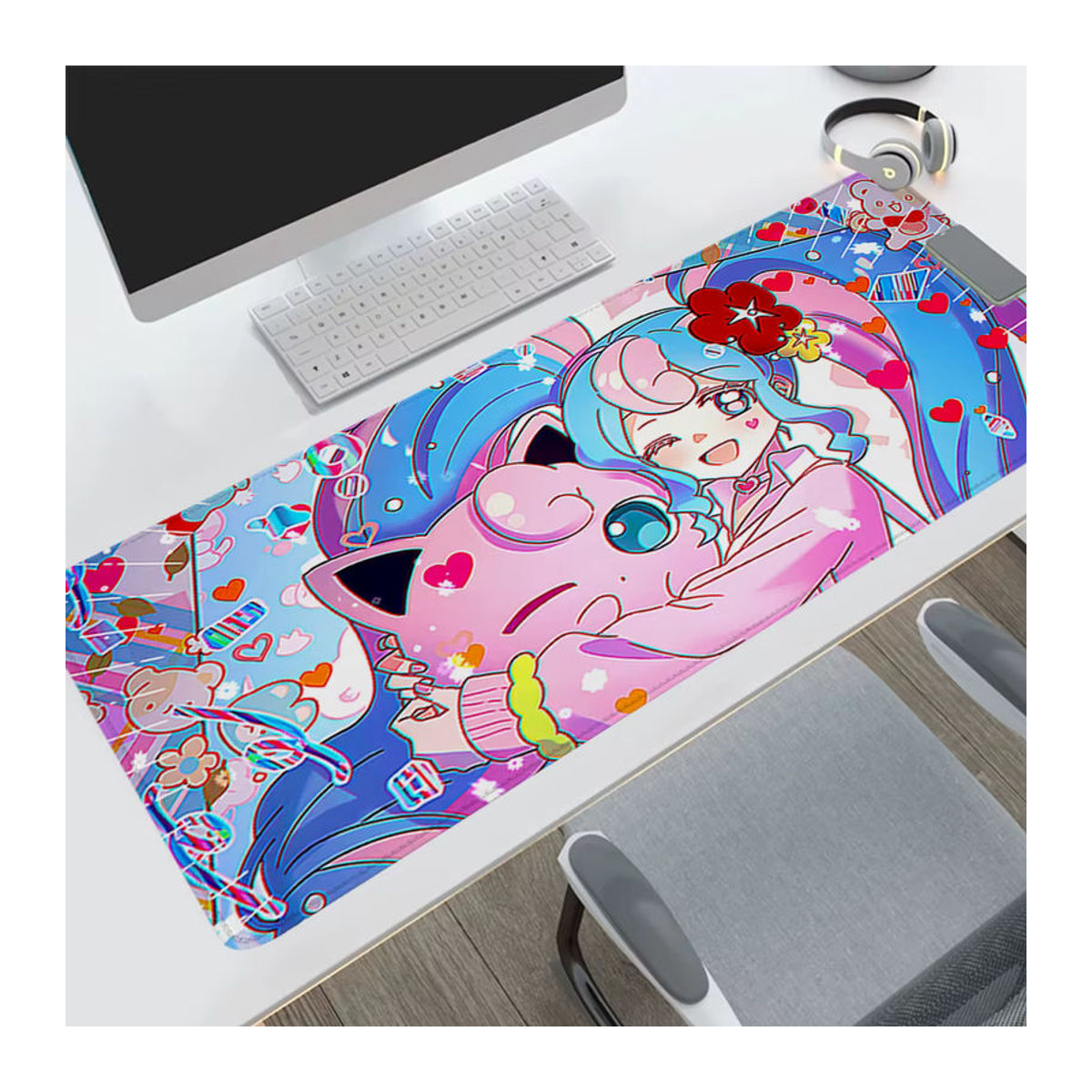 Großes Mousepad Jigglypuff Pokemon Kawaii Schreibtischunterlage von Potdemiel in Mehrfarbig - Bild 3
