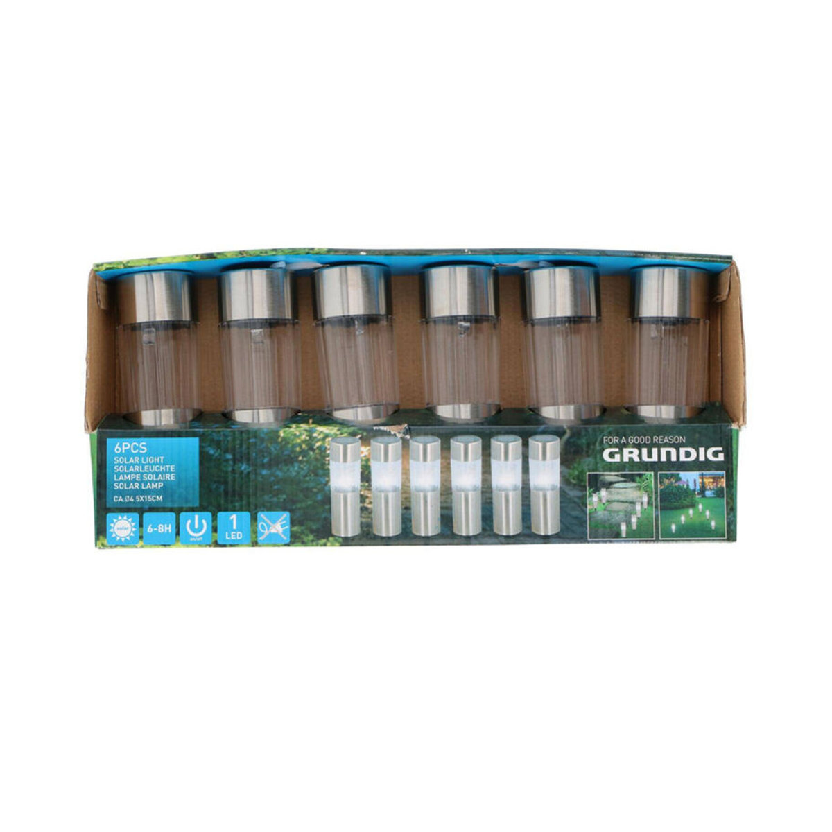 Grundig Solarleuchte LED aus Edelstahl in modernem Design B/H: 4,5 x 15 cm - Bild 4