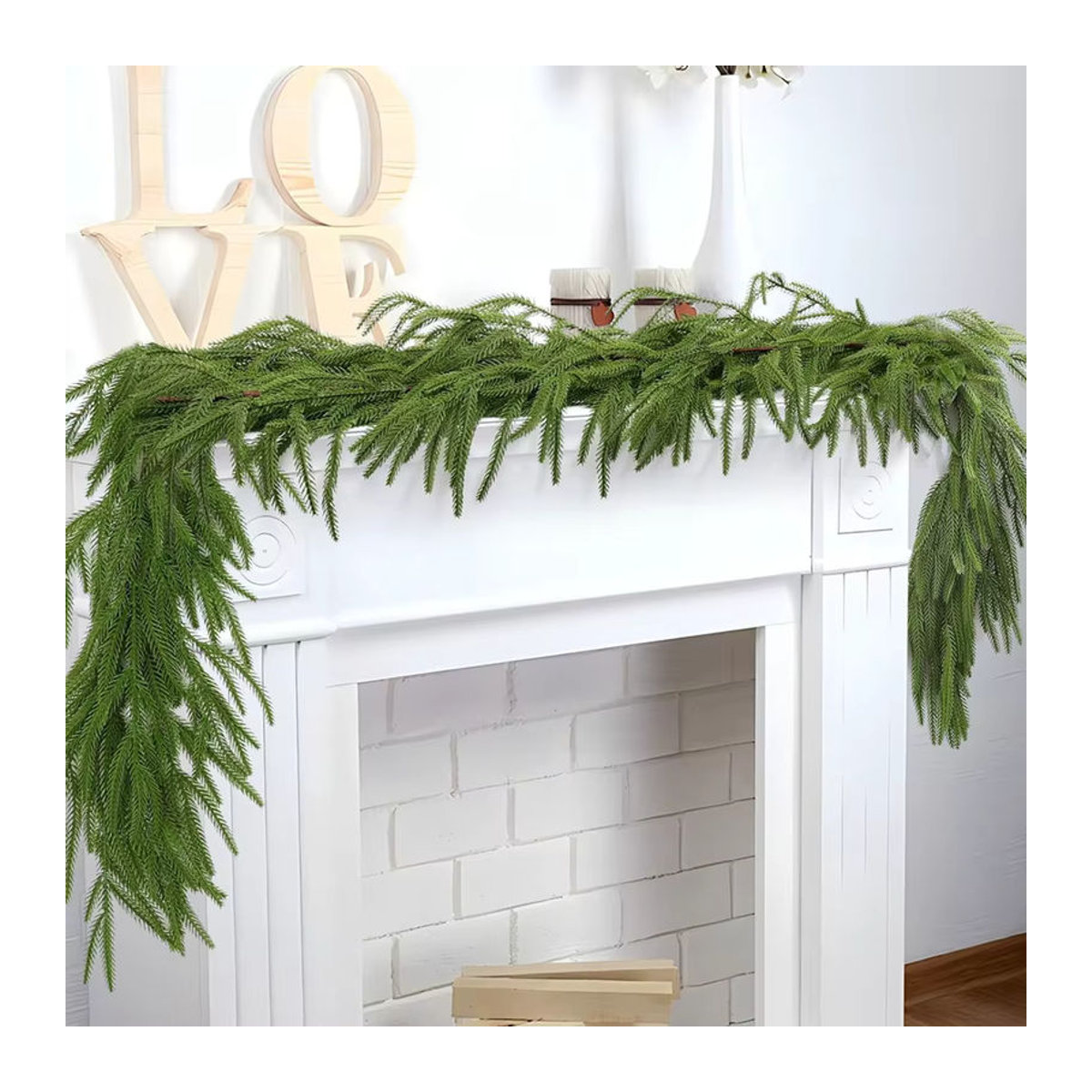 Grüne Künstliche Rattan-Ranken als Hängende Dekoration für Weihnachten und Garten - Bild 2