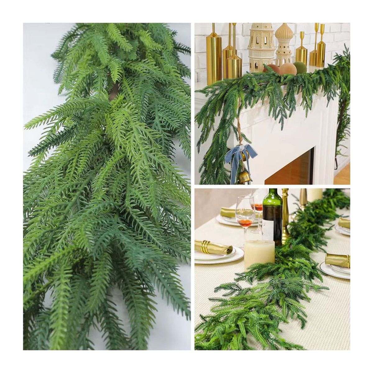 Grüne Künstliche Rattan-Ranken als Hängende Dekoration für Weihnachten und Garten - Bild 3