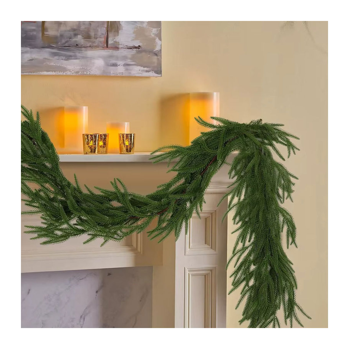 Grüne Künstliche Rattan-Ranken als Hängende Dekoration für Weihnachten und Garten - Bild 4