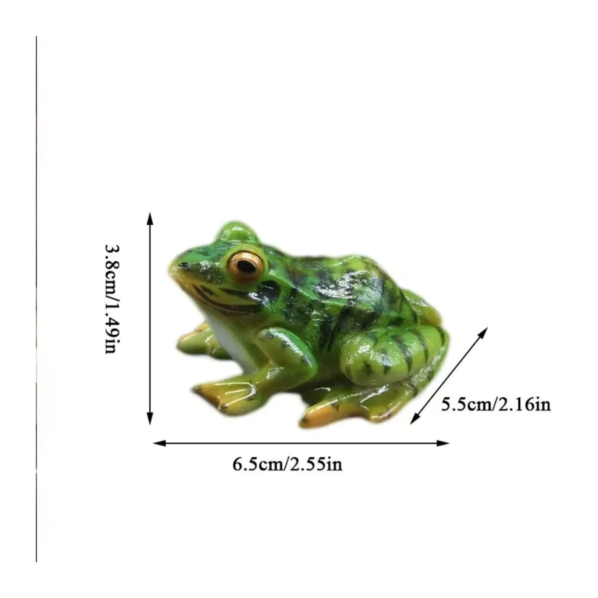 Grüne Miniatur-Froschfigur aus Kunstharz als Dekoration für Aquarium, Feengarten oder Innen- und Außenbereich - Bild 6
