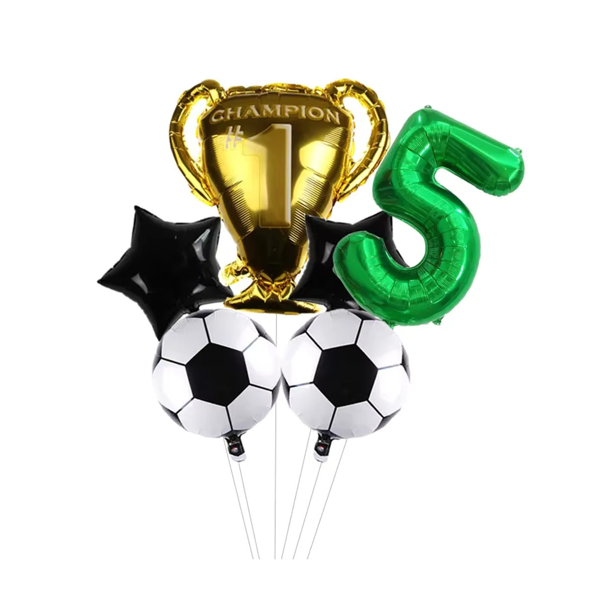 Grüne Ziffernballons mit Fußball-Motiv für Kindergeburtstage, 32 Zoll Heliumballons zur Partydekoration - Bild 2