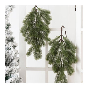 Grüner künstlicher Kranz aus Kunststoff mit Kiefernnadeln für Weihnachtsdekoration und Hochzeiten zum Aufhängen