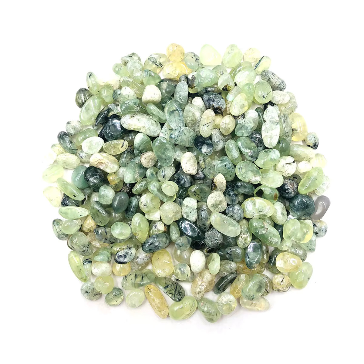 Grüner Prehnit Chip Kies aus Naturstein für Reiki und Chakra-Energie, 100 g - Bild 5