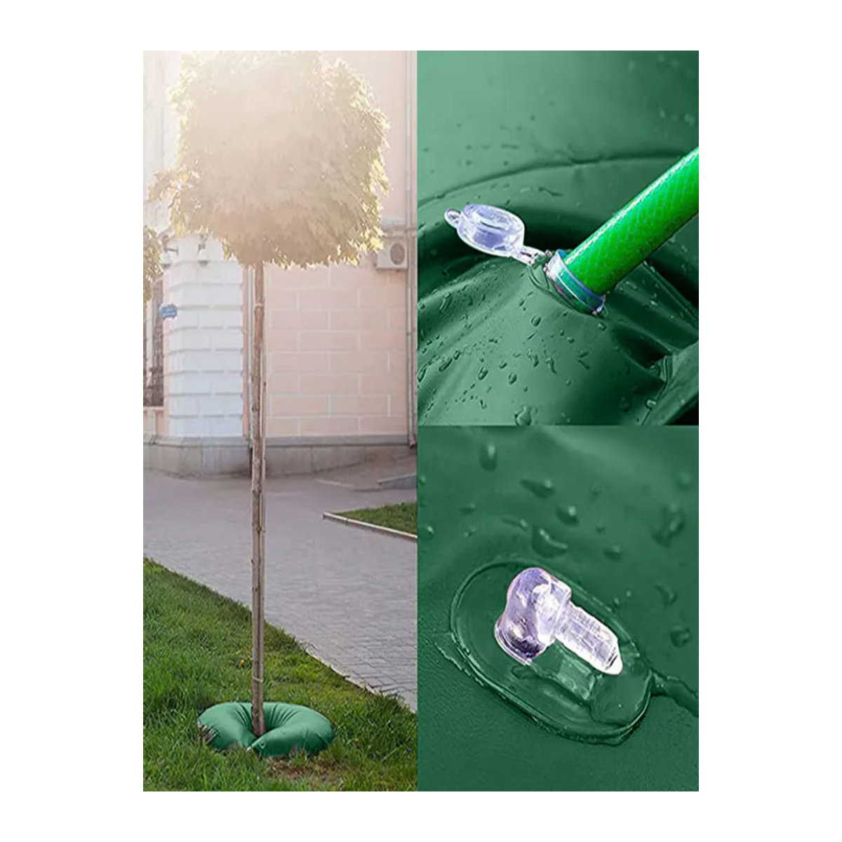 Grüner PVC-Baumbewässerungsbeutel für Selbstbewässerungssysteme und tropfende Gartenbewässerung zur Baumbepflanzung - Bild 7