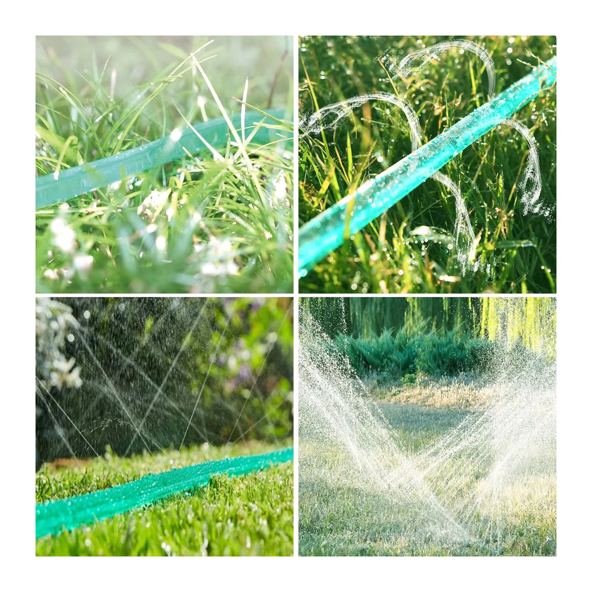 Grüner Sprühschlauch als Soaker Schlauch und Sprinkler Set zur Bewässerung von Garten und Rasen - Bild 2
