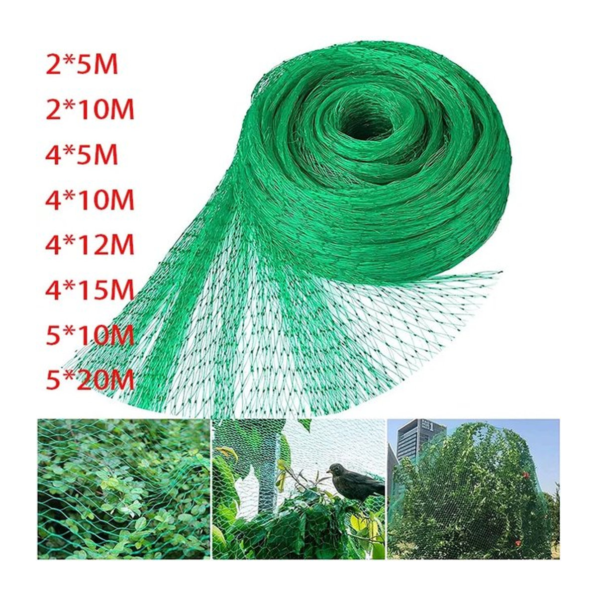 Grünes Anti-Vogelschutznetz aus Mesh zum Schutz von Pflanzen und Obstbäumen vor Vögeln, Hirschen und Geflügel - Bild 1