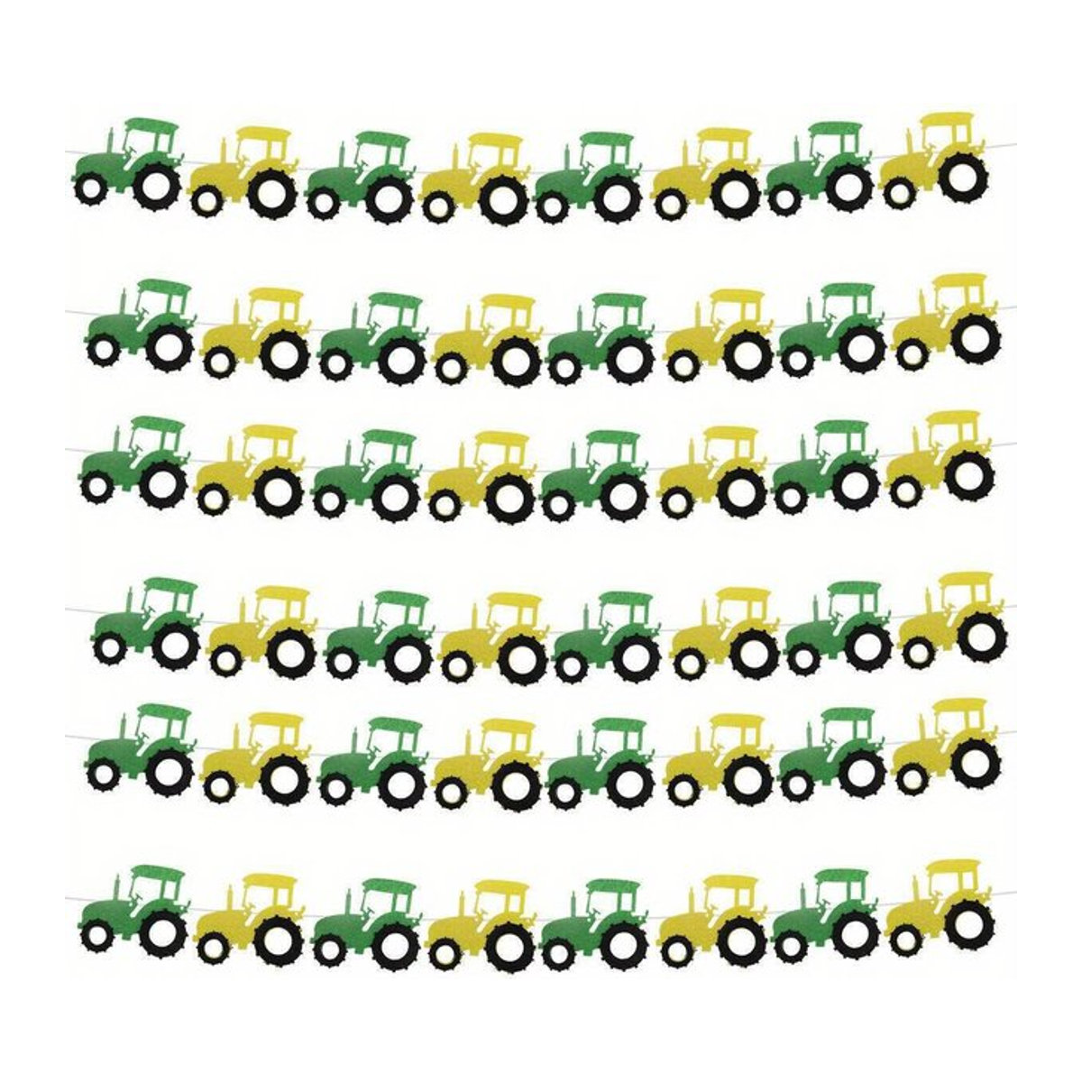 Grünes Bauernhof Traktor Wimpel-Set aus Vlies für Kinder Geburtstagsdekoration und Wandgestaltung - Bild 1
