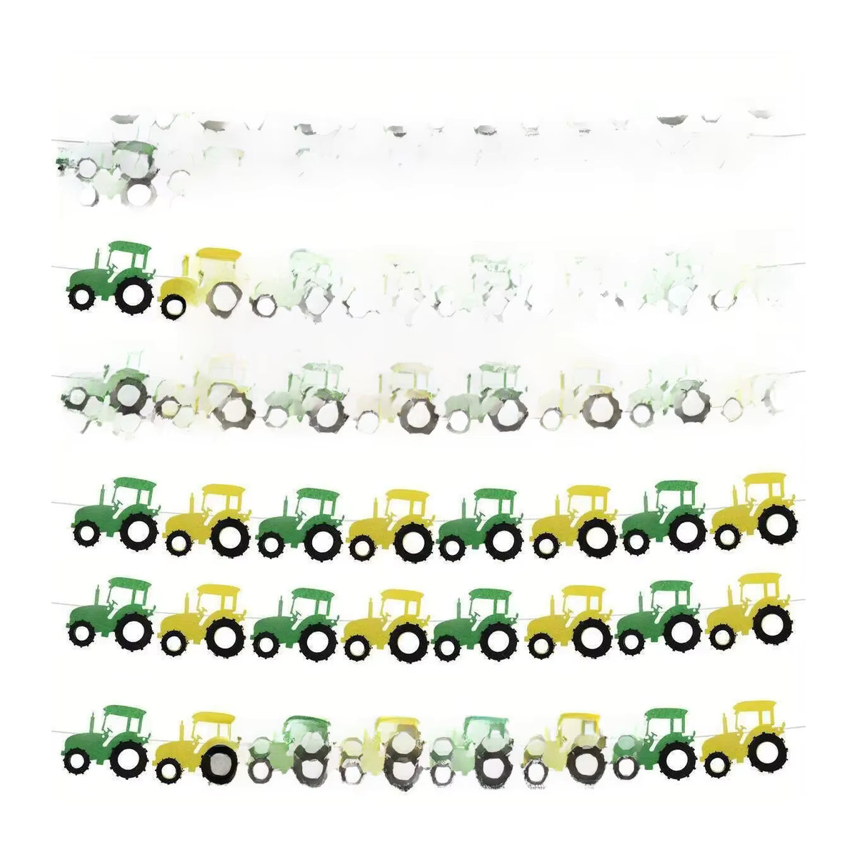 Grünes Bauernhof Traktor Wimpel-Set aus Vlies für Kinder Geburtstagsdekoration und Wandgestaltung - Bild 6