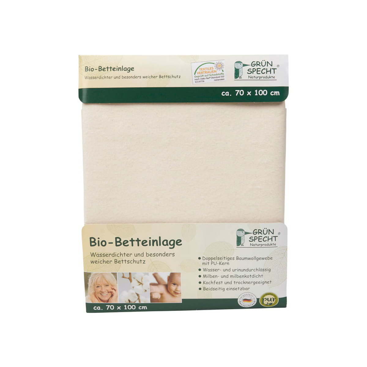 Grünspecht Bio-Matratzenauflage für Säuglinge, Natur, Beige, B/T: 70 x 100 cm - Bild 3