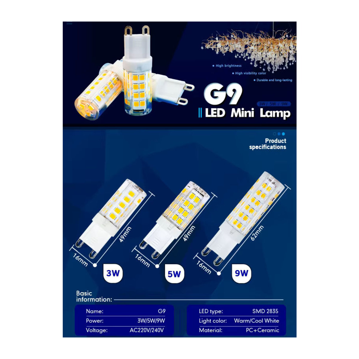 GRZBI LED G9 Leuchtmittel Set 5 Stück mit 360 Grad Abstrahlwinkel für Indoor-Anwendungen - Bild 2