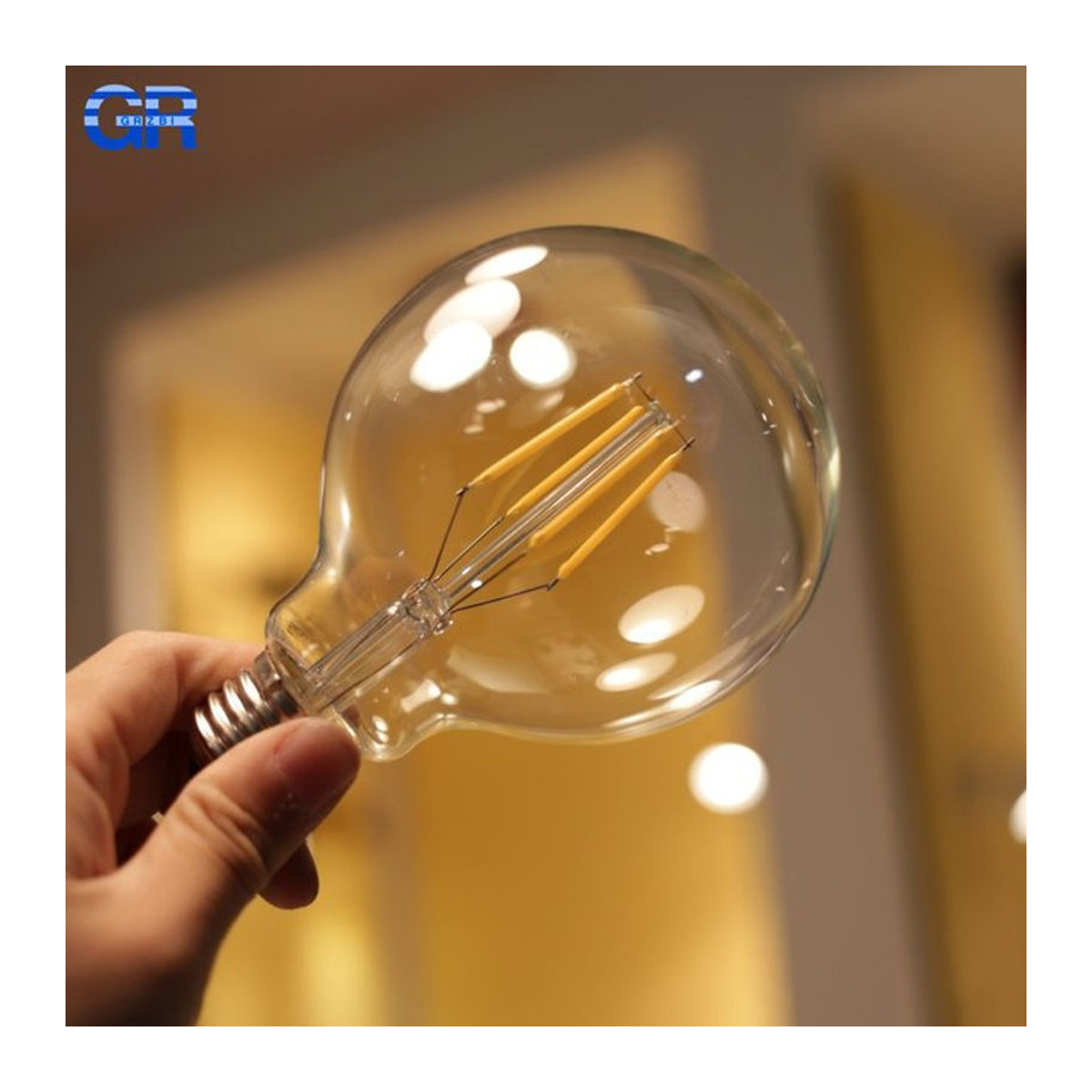 GRZBI LED Retro Edison Glühlampe E27 Warmweiß aus Glas - Bild 1