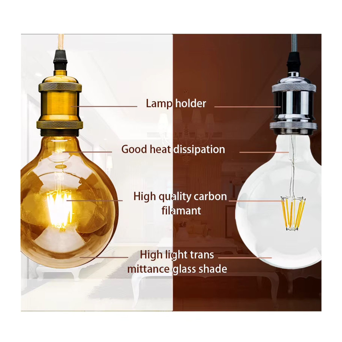 GRZBI LED Retro Edison Glühlampe E27 Warmweiß aus Glas - Bild 3