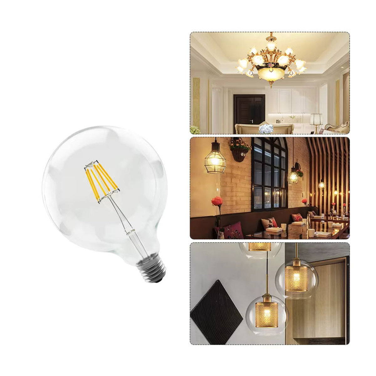 GRZBI LED Retro Edison Glühlampe E27 Warmweiß aus Glas - Bild 4