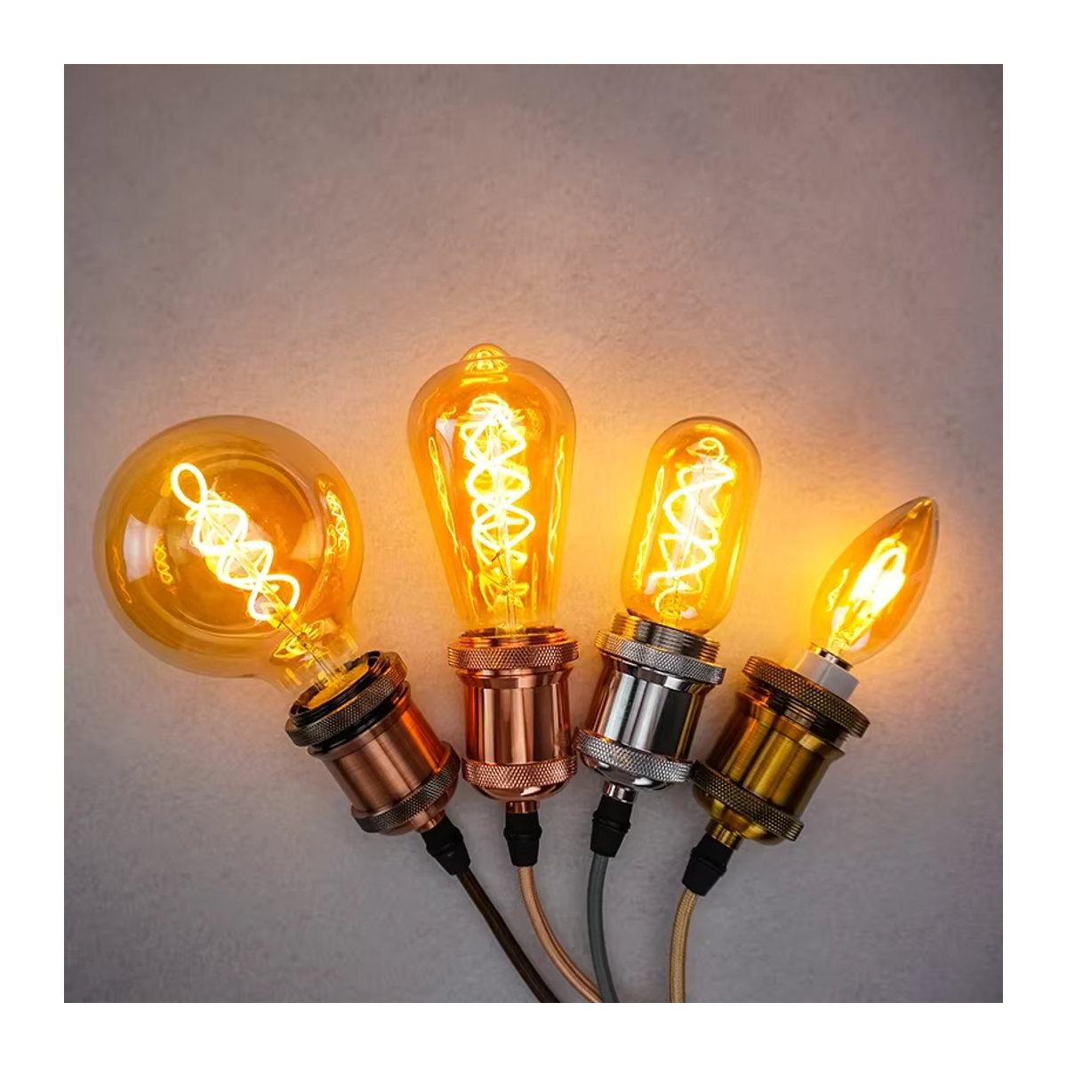 GRZBI Vintage LED Filament Glühbirne Retro Dimmbar Warmweiß E14 E27 4W - Bild 4