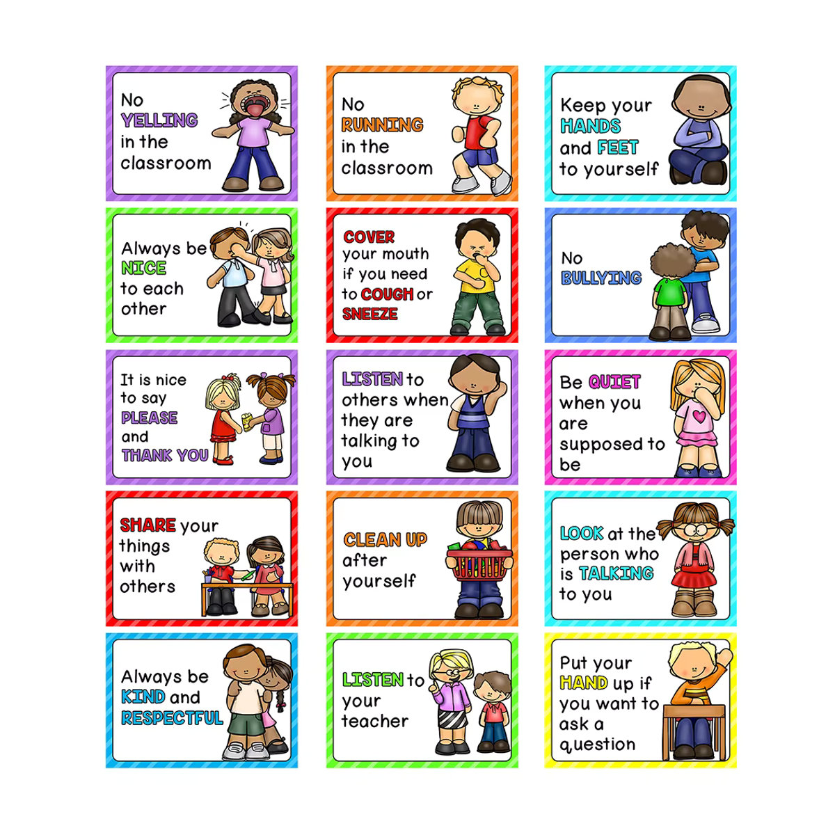 GSF 15er Set Pädagogische Poster für das Klassenzimmer und die Vorschule, Mehrfarbige Wanddekoration aus Papier im Hochformat, B: 21 cm, H: 28,5 cm - Bild 3
