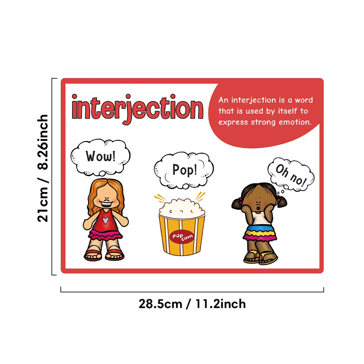 GSF Lern-Poster Teile der Sprache als Wanddekoration für Kinder und Klassenzimmer, mehrfarbig, Querformat, Papier - Bild 2