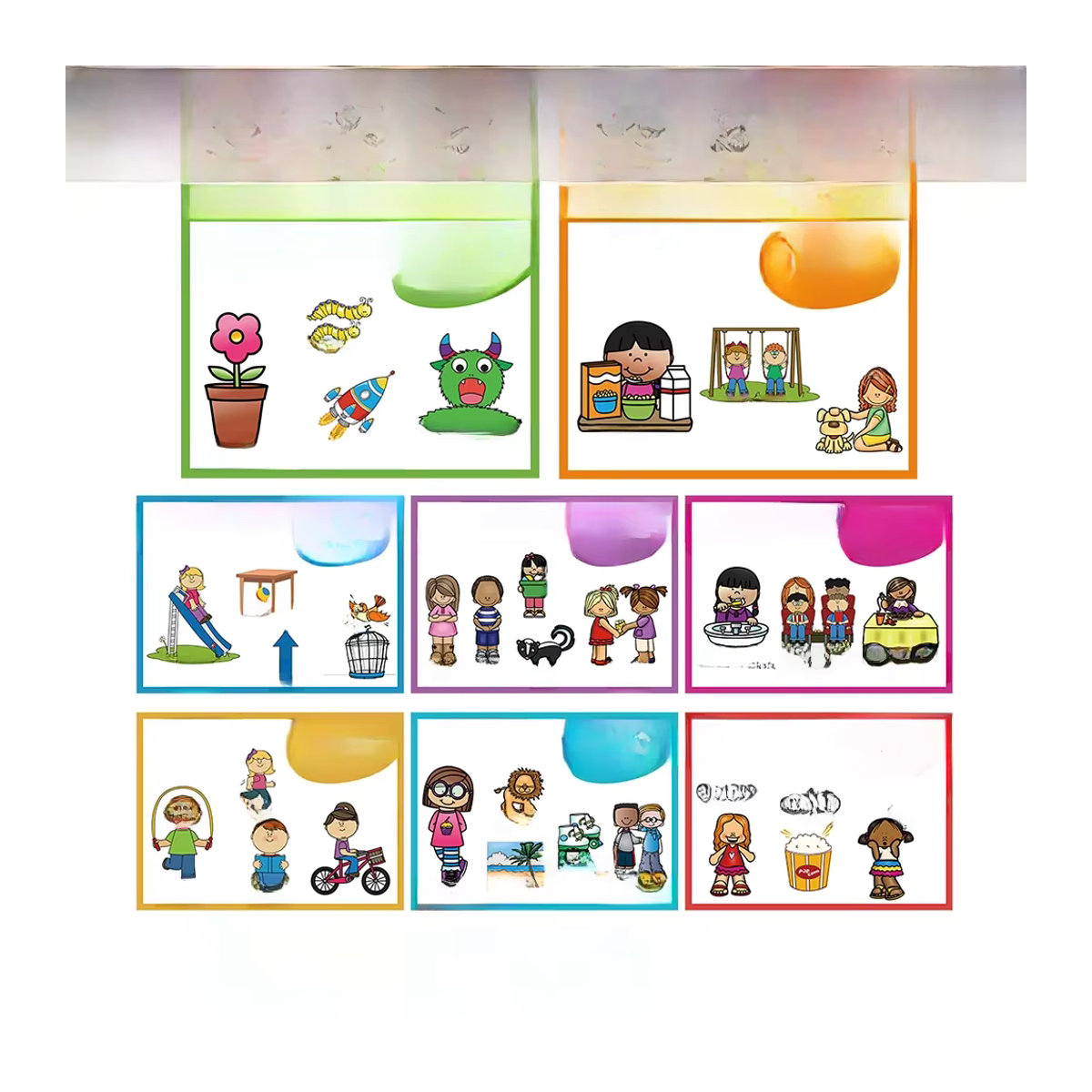 GSF Lern-Poster Teile der Sprache als Wanddekoration für Kinder und Klassenzimmer, mehrfarbig, Querformat, Papier - Bild 7