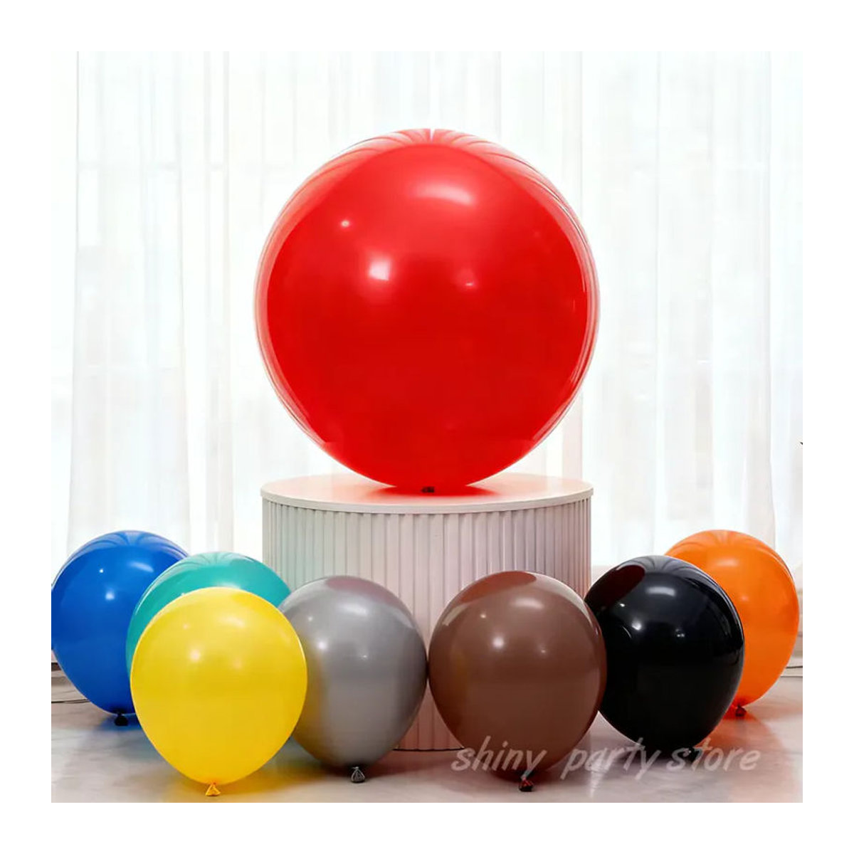 GSF Matte Latex-Heliumballons in Mehrfarbig und Orange, Runde Ballons für Hochzeit und Geburtstag, 18 Zoll und 36 Zoll - Bild 1