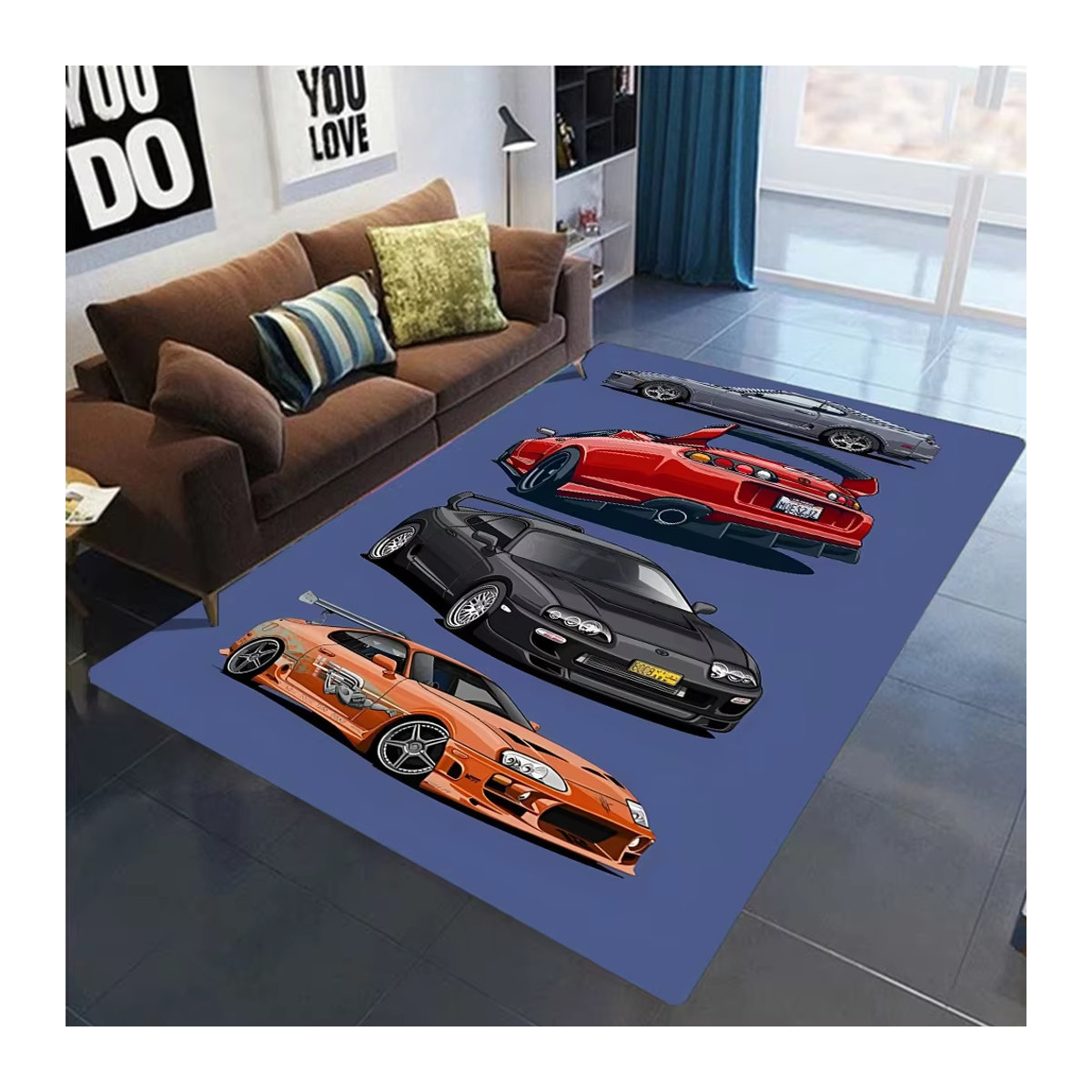 GT-R Teppich im JDM Racing Style für dein Gaming Room oder Schlafzimmer, Blau - Bild 2