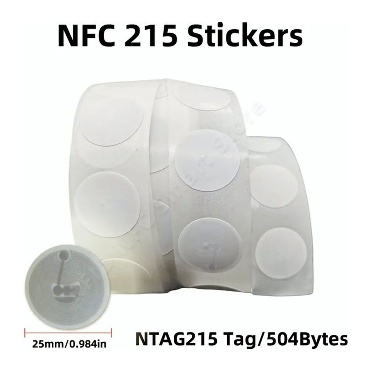 Guang Hongrun NFC Aufkleber Ntag213 Ntag215 Klebeetiketten Weiß Rund aus Kunststoff - Bild 1