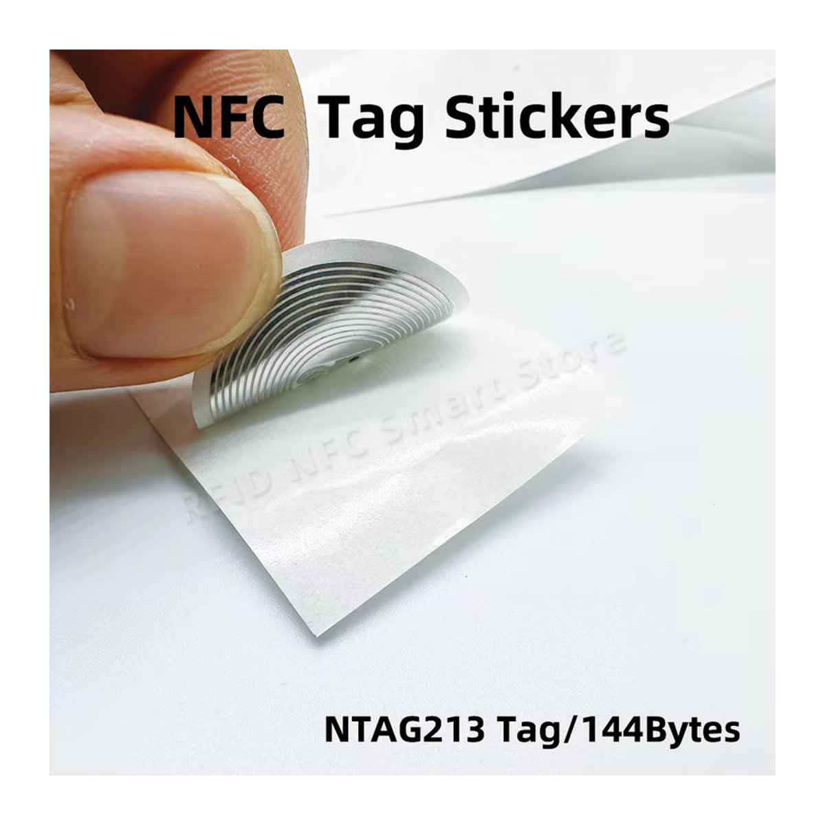 Guang Hongrun NFC-Aufkleber Set, 10 Stück, Weiß, 25mm, ISO14443A 13,56 MHz NTAG RFID-Tags für alle NFC-fähigen Smartphones - Bild 2