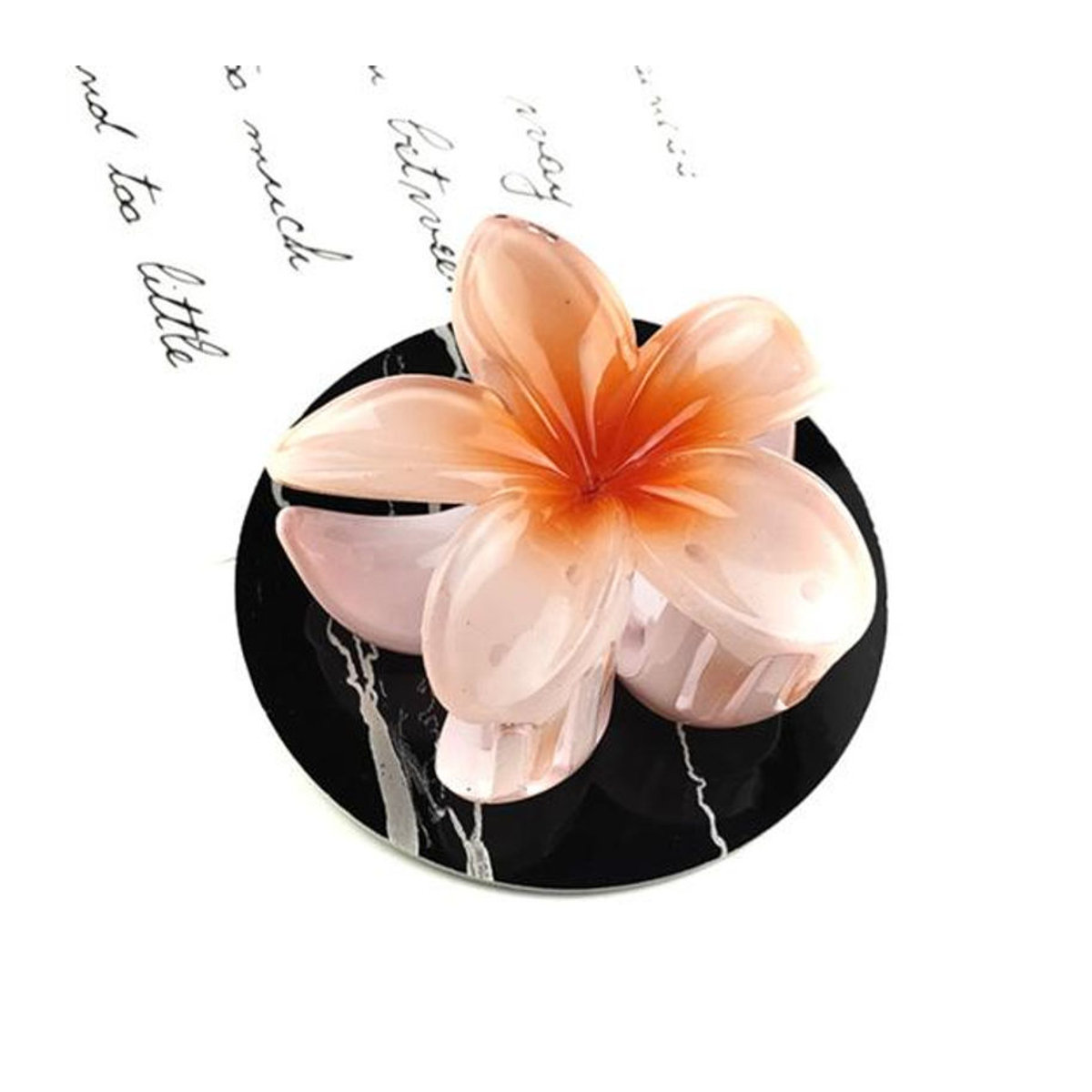 Guannuotong Haarspange für Frauen und Kinder in Blumenform mit Farbverlauf in Beige und Rosa - Bild 2