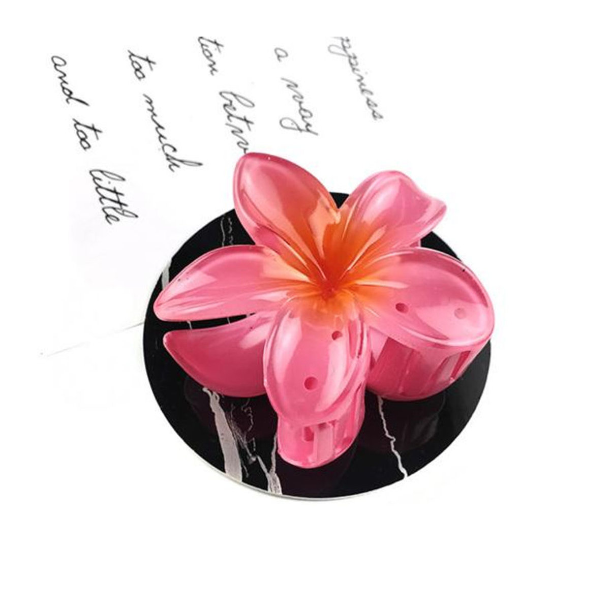 Guannuotong Haarspange für Frauen und Kinder in Blumenform mit Farbverlauf in Beige und Rosa - Bild 3