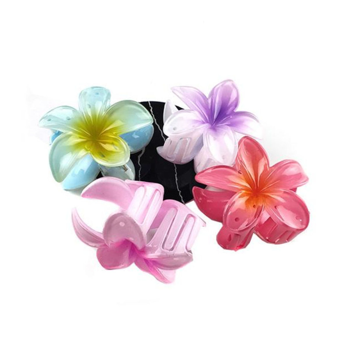 Guannuotong Haarspange für Frauen und Kinder in Blumenform mit Farbverlauf in Beige und Rosa - Bild 4