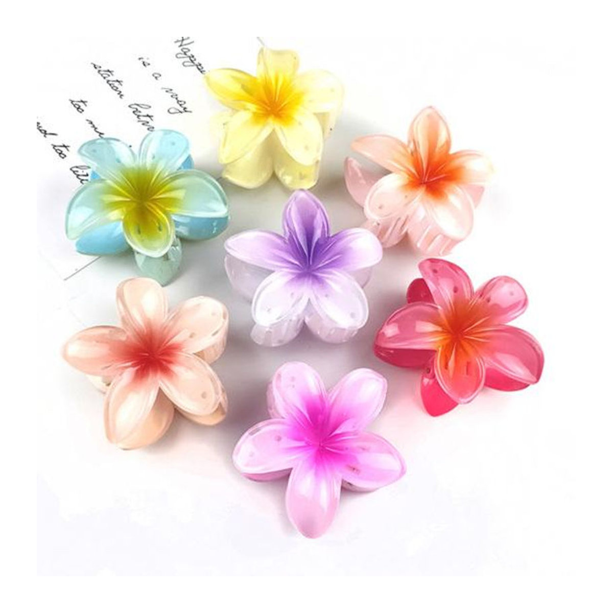 Guannuotong Haarspange für Frauen und Kinder in Blumenform mit Farbverlauf in Beige und Rosa - Bild 6