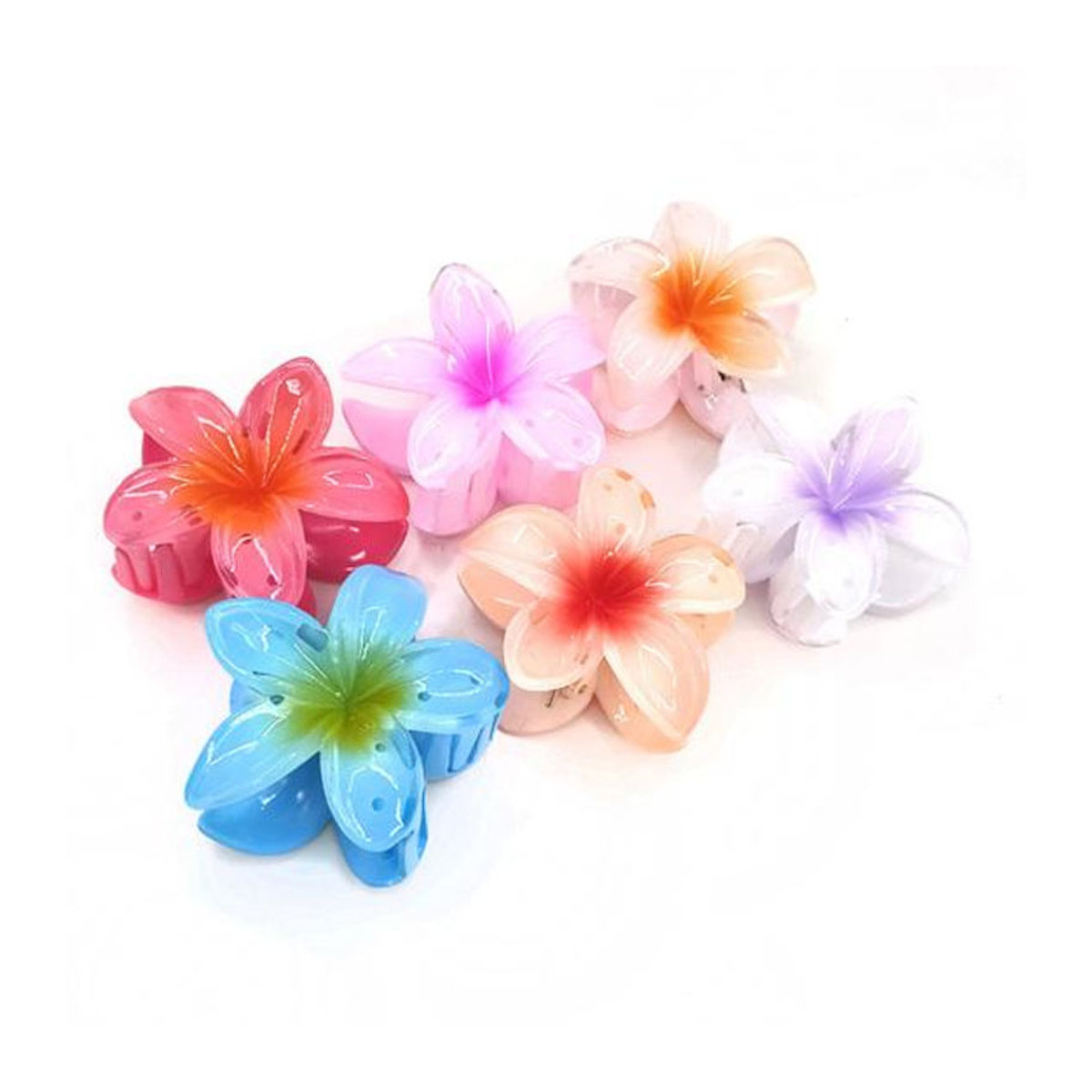 Guannuotong Haarspange für Frauen und Kinder in Blumenform mit Farbverlauf in Beige und Rosa - Bild 8
