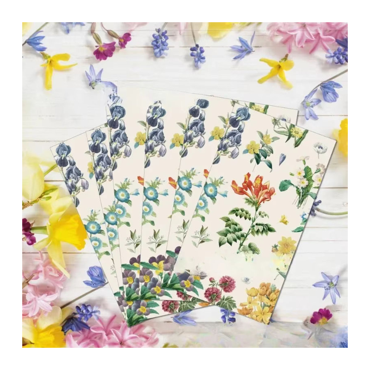 GUANYAO 2-lagiges Seidenpapier mit floralem Design für Hochzeit und Geburtstag, 20er Paket, Mehrfarbig, B: 33 cm, L: 40 cm - Bild 3