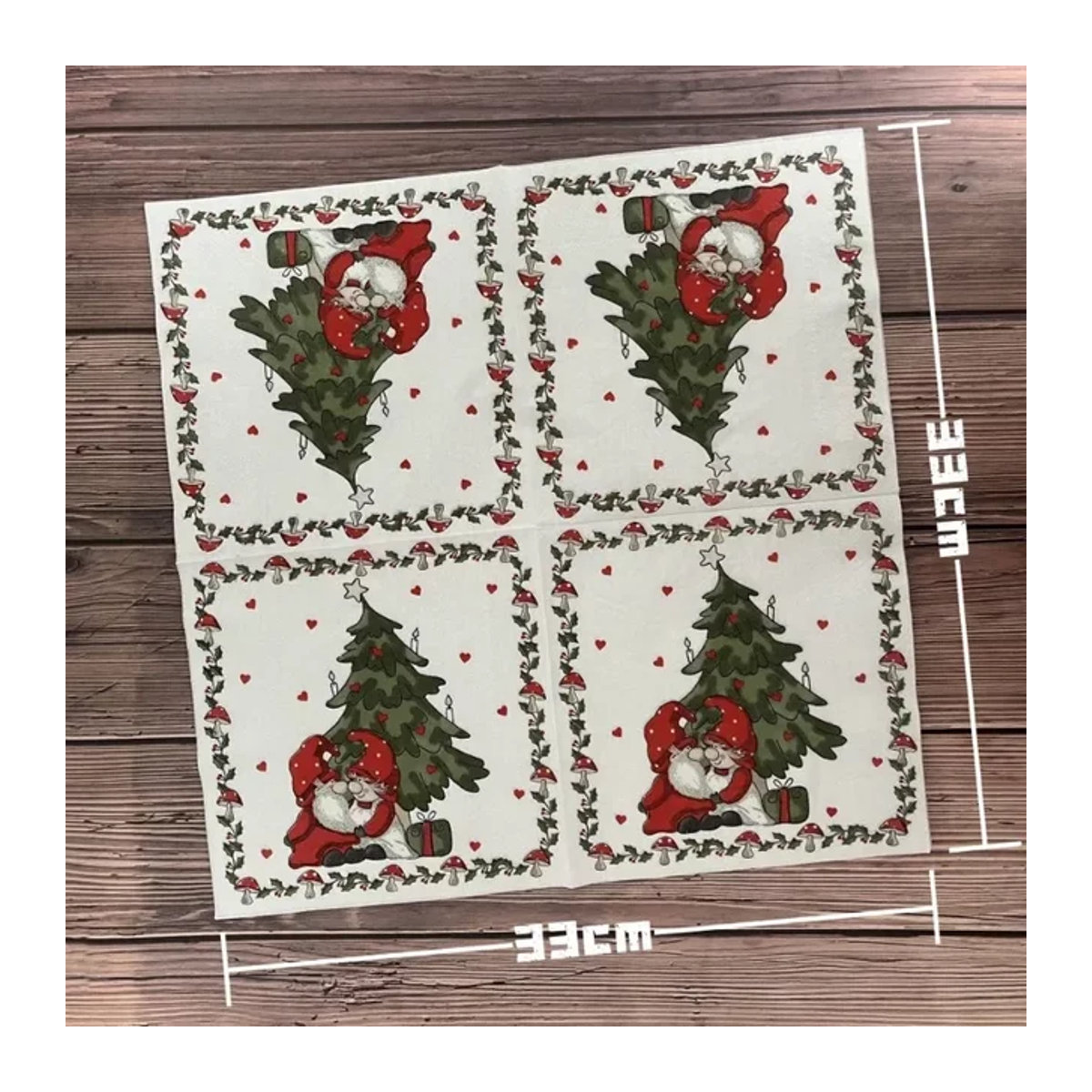 GUANYAO 20er Set Weihnachts Tischsets aus Papier mit Cartoon-Motiven, Weiß, Durchmesser: 33 cm - Bild 1